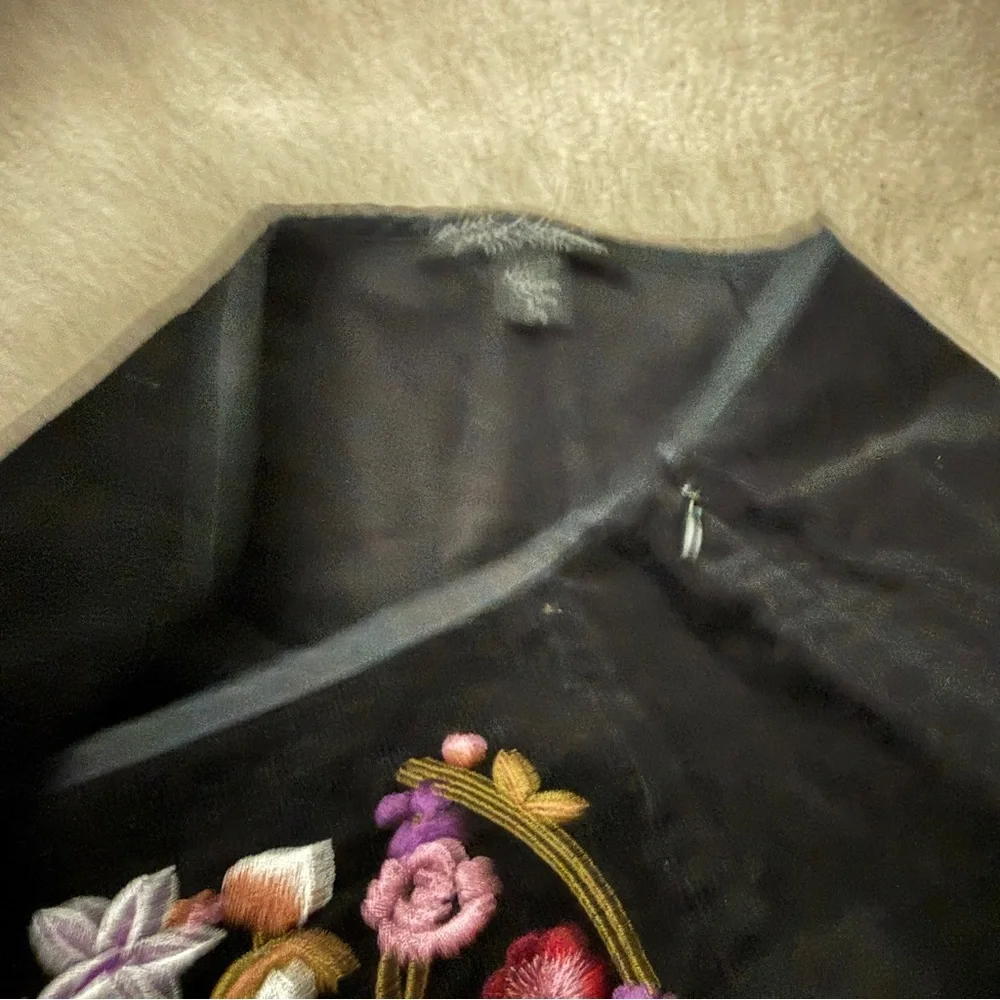 Vtg Betsey johnson skirt 8 corduroy mini floral embroidery - Picture 4 of 8